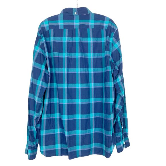 J. Crew Blue Plaid Long Sleeve Button Down Sz L - Picture 4 of 5